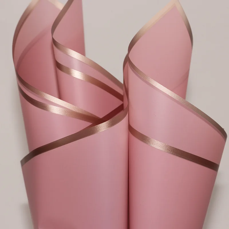 

20pcs/lot Golden Border Rose Floral Wrapping Paper Korean Style Semitranparent Gift Wrap Florist Flower Bouquet Wrapping Paper