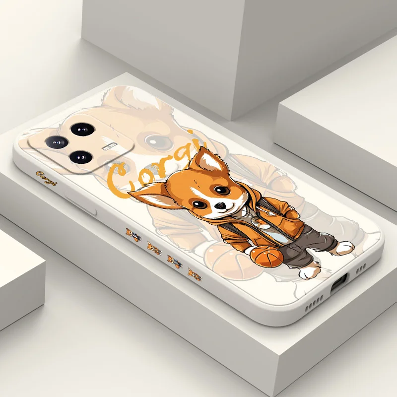 Corgi Basketball Phone Case For Xiaomi Mi 14 13 13T 12 12X 12T 12S 11 11T 10 10T 9 9T Pro Lite Liquid Silicone Cover