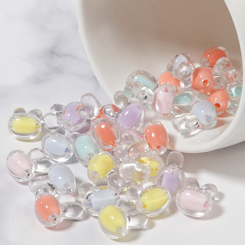 

20-50 pcs AB Color rabbit Acrylic Beads rabbit Shape Charms Bracelet Necklace for Jewelry Making DIY Accessories