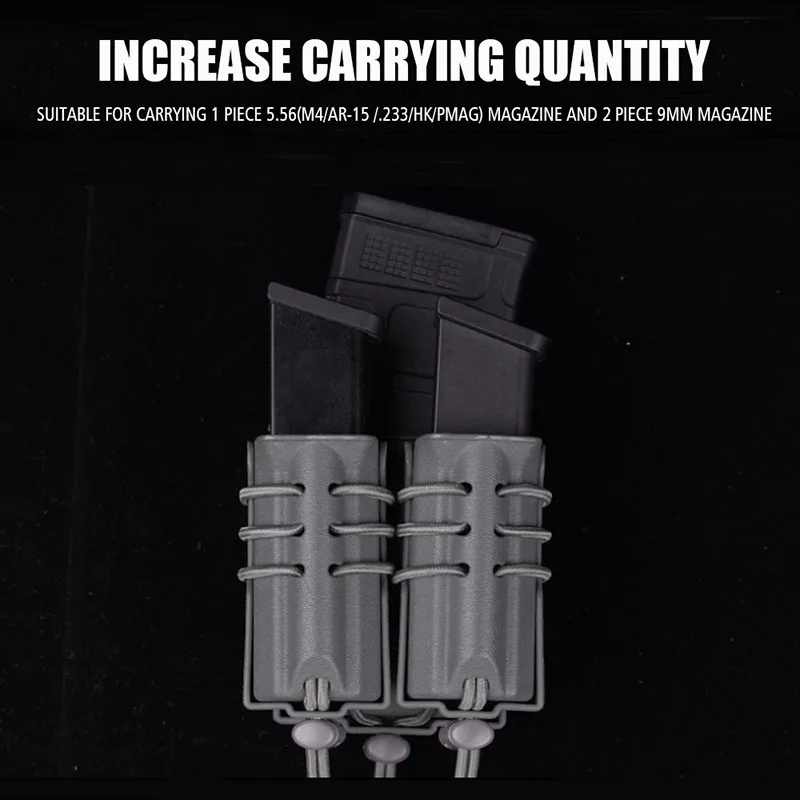 Tactical 9mm 5.56 Magazine Pouch Fit M4 AR15 HK .223 Pistol Glock 357SIG 45CAP MOLLE Belt Airsoft Mag Case Urban Assault Series