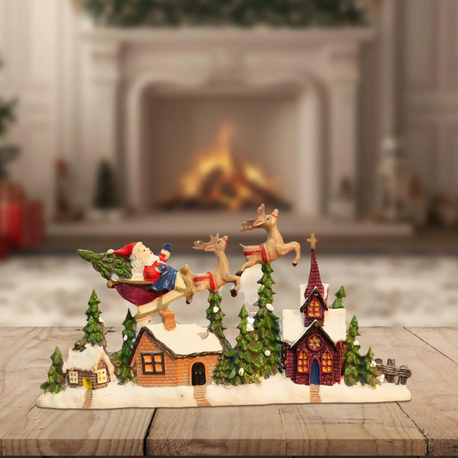 Collection de figurines de maison de Village de noël, décor de table de noël pour bureau, chambre à coucher, armoire de vacances, fête