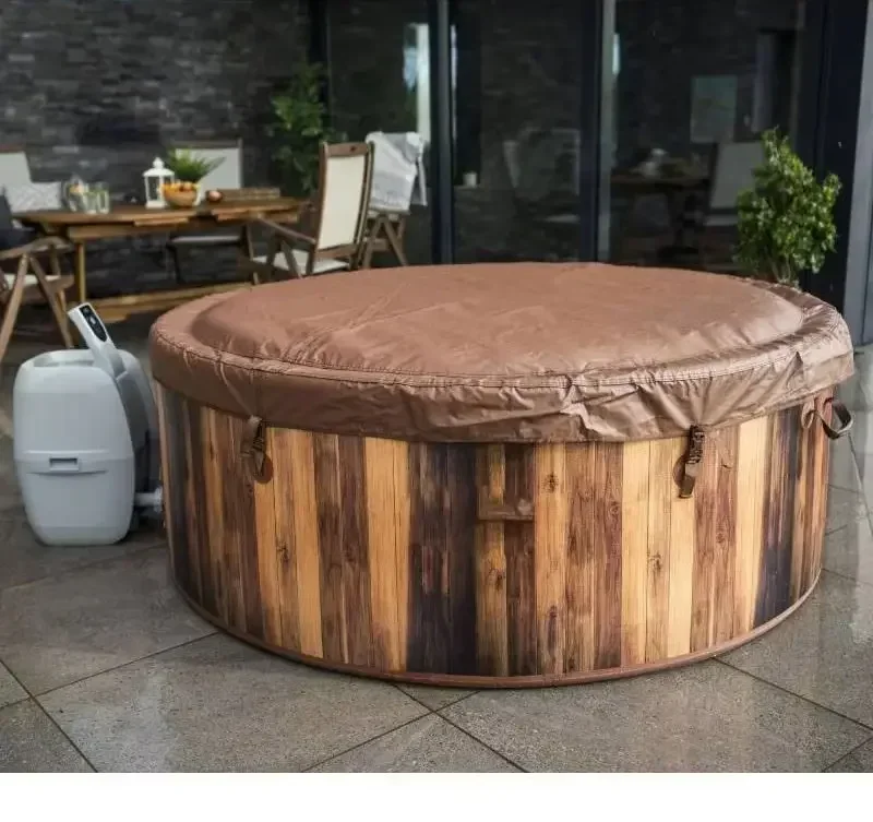 Inflatable Tub Jacuzzi , 208×65 cm,6 people,Portable Spa Pool Quick Inflating with Heater, Save Space PVC Outdoor Household