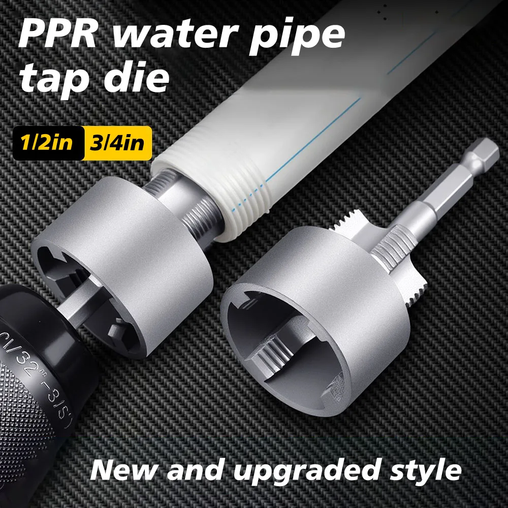 

NEW Internal & External Thread Pipe Threading Tool for 1/2" 3/4" PPR PVC Pipe Integrated Die Water Pipe Opener Threading
