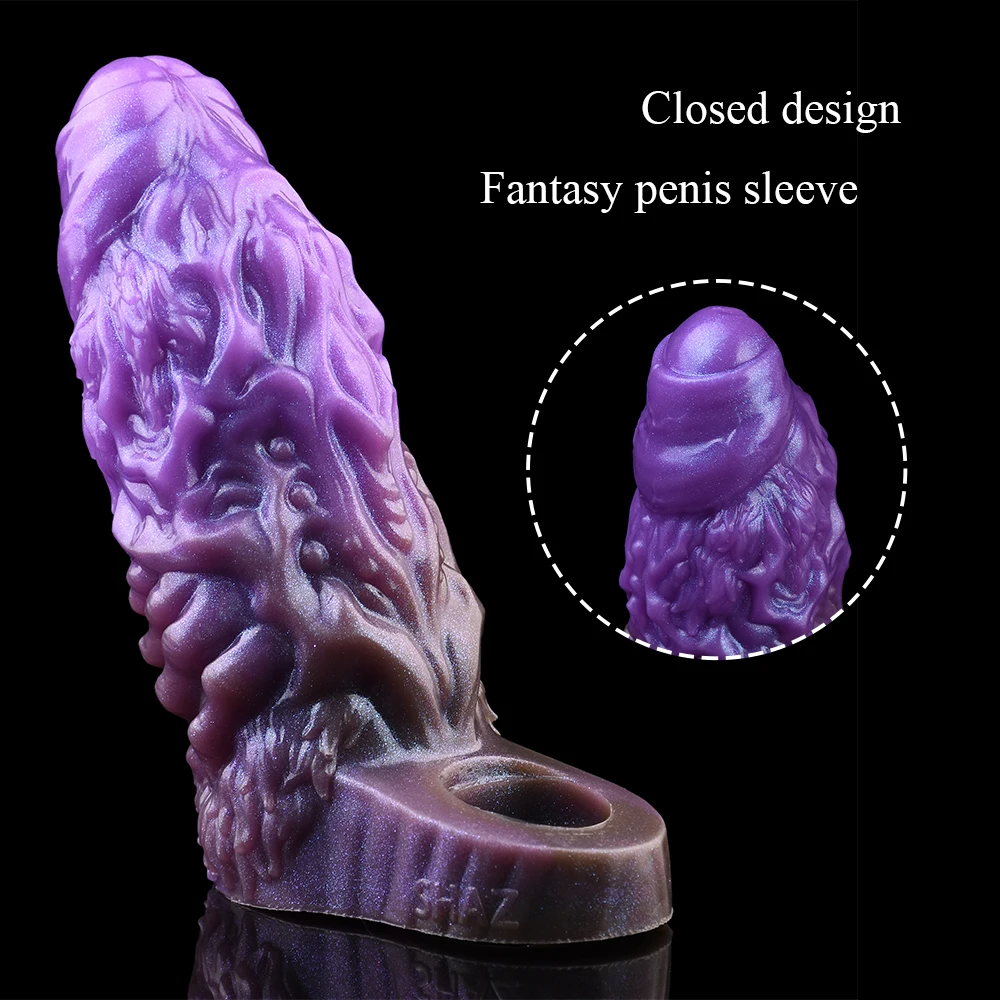 YOCY الوحش دسار غمد مع حامل ديك محسن سيليكون القضيب كم يمزح الجنس لعب للكبار الرجال تأخير القذف #3