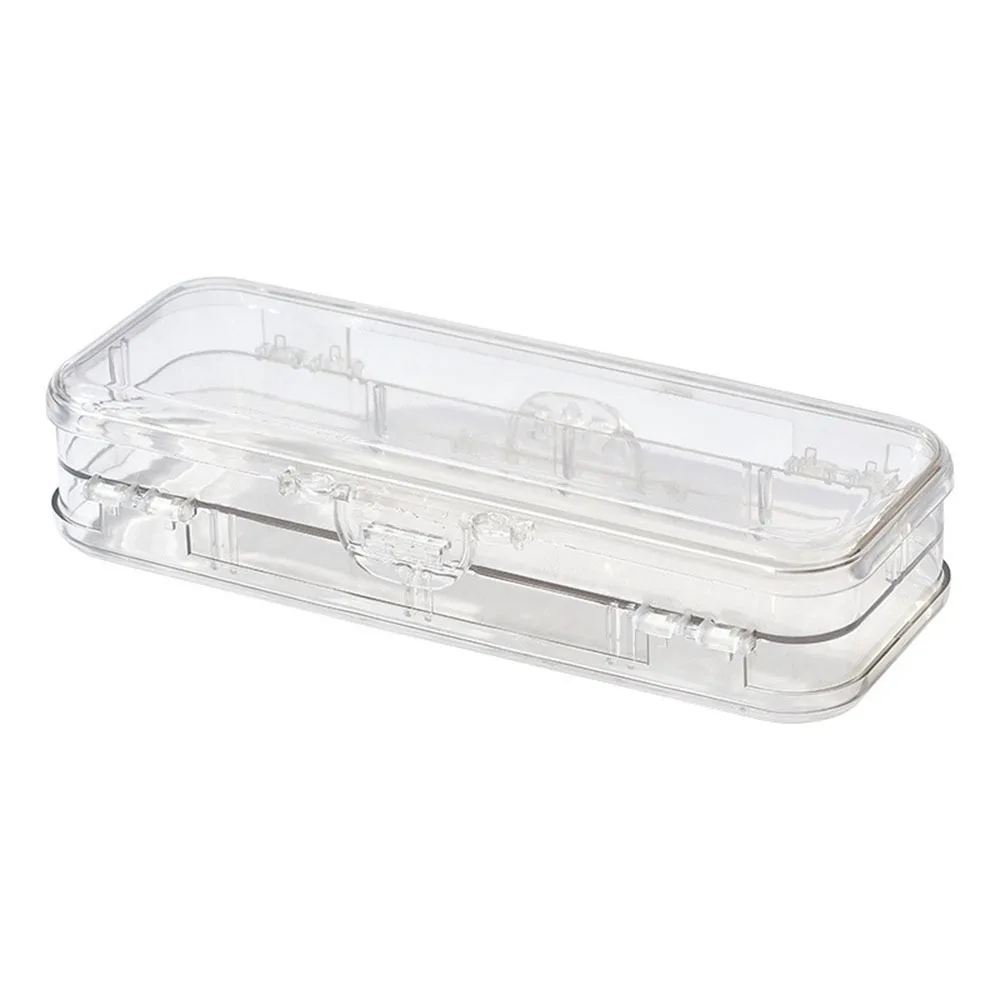 

with Ruler Acrylic Pencil Case Transparent Double-layer Stationery Organizer Large-capacity Ins Pen Box Student
