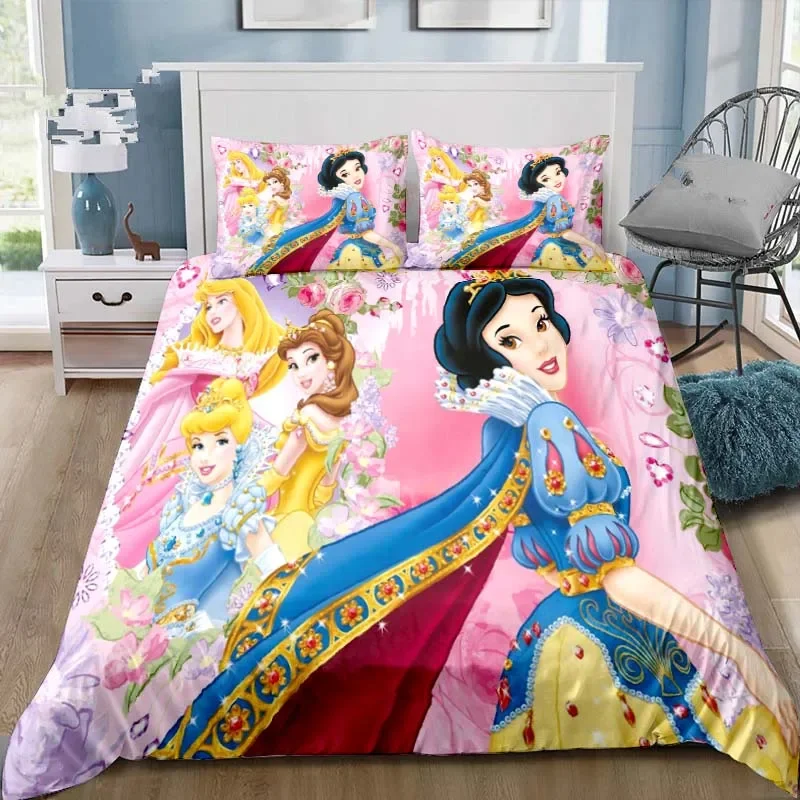 

Disney Princess Elsa Print Bedding Set Adults Children Cartoon Duvet Cover Full Size King Quilt Birthday Gift