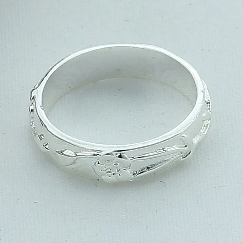 Nice 925 Sterling Silver Carved Flower Pattern Ring For Men Women Party Engagement Wedding Beautiful Jewelry Accessories Gifts
