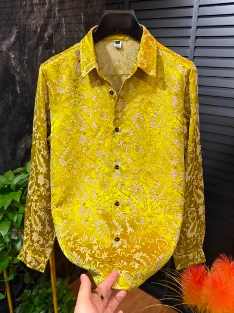 

Высококачественная модная мужская рубашка с воротником-стойкой и длинным светом, удобная весенне-осенняя деловая повседневная обувь в европейском стиле, 8937