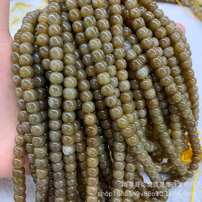 Hotan Jade, Sugar‑Colored, Vintage‑Style : 108‑Bead Prayer , Multi‑Strand Bracelet Components, Loose Beads Fo