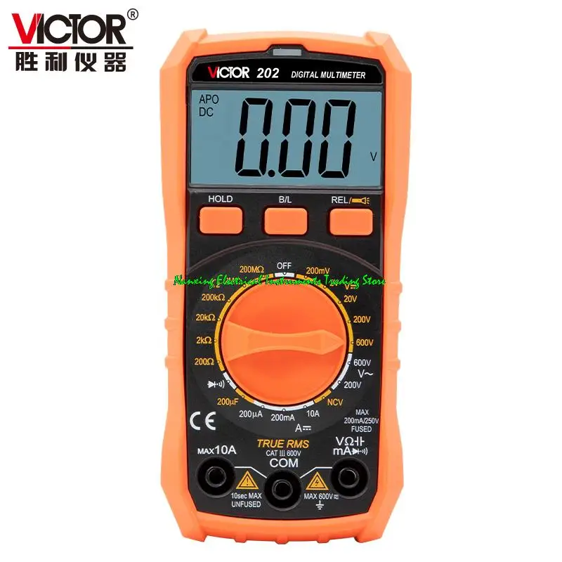 

VICTOR VC201/VC202/VC203 Digital Multimeter AC/DC Voltage Current Resistance Universal Meter Burn-proof Pocket Multimeter