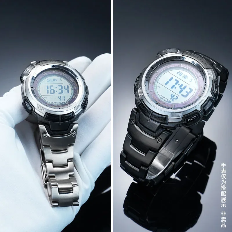 حزام سبائك التيتانيوم لسلسلة كاسيو PROTREK PRG-110Y/C/PRW-1300Y/PRG-130Y/PRW-1500Y ملحقات حزام الساعات من السيليكون الراتنج للرجال #5