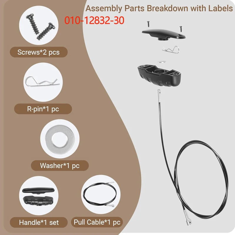 

Marine Trolling Motor Pull Handle and Cable Replacement Kit Fit #010-12832-30 for Garmin Force Boat Trolling Motor