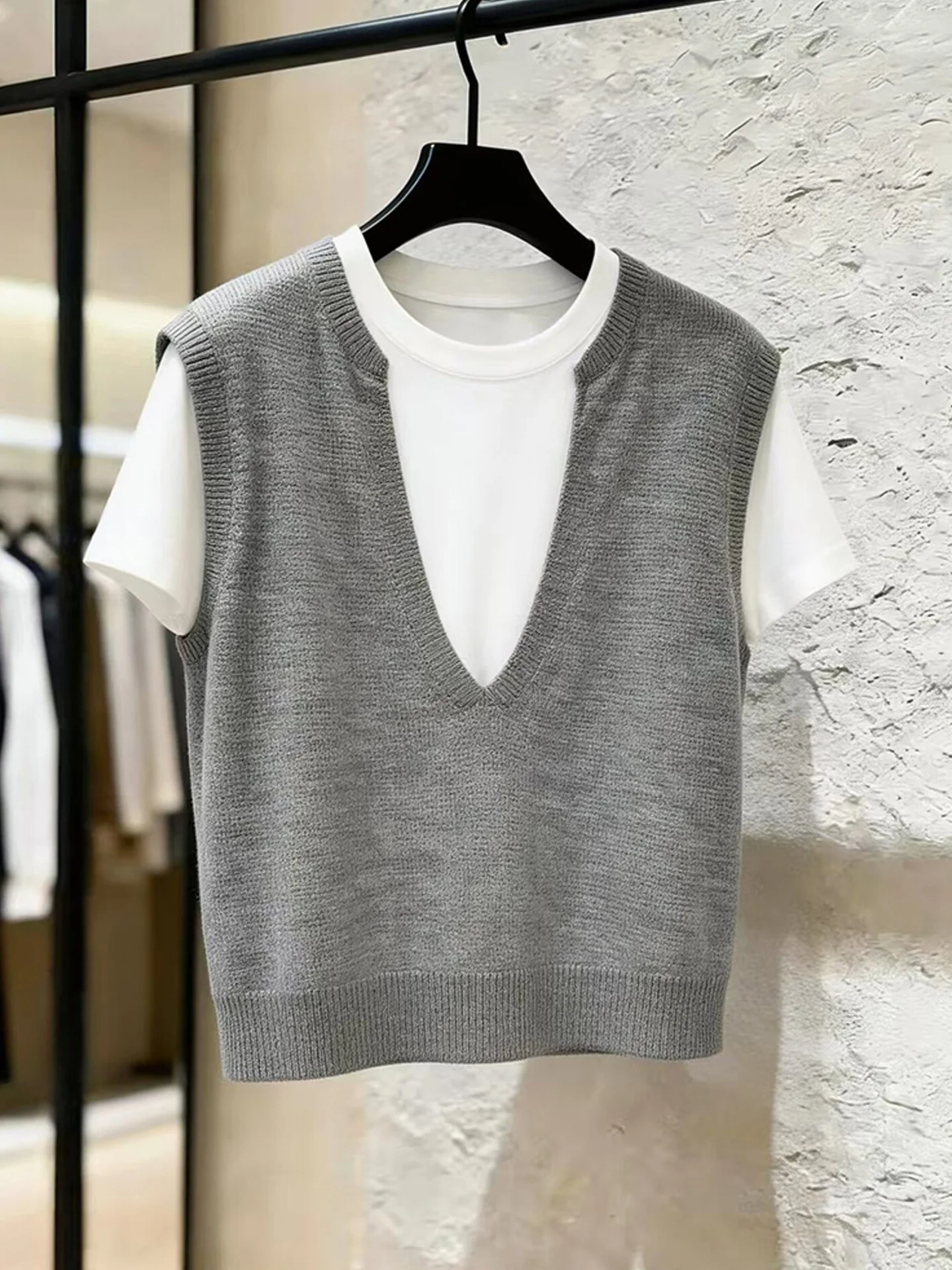 

Spring Faionable Lazy Sle ort Sve Knitted Top Korean Version Ele Design Sensation Single Piece Workwear Commute