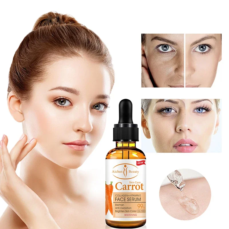 

Aichun Beauty 30ml Carrot Moisturize Facial Whitening Face Serum Anti-Freckle Anti-Aging Brightening Skin Collagen Repair Lotion