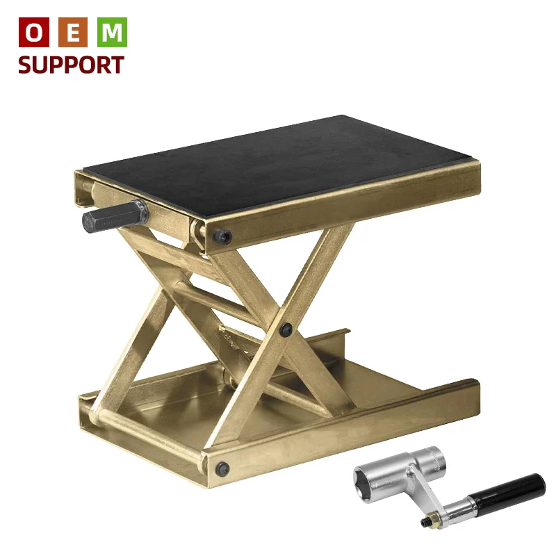 KARLION Small Steel Construction Motorcycle Scissor Lift Jack CE Certified 500KG Capacity Manual Operation for Work & Repair