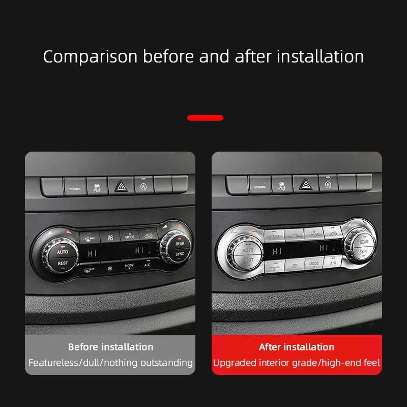 Car Central Console Air Conditioning AC Button Sticker Cover For Mercedes Benz V Class VITO V260L V250 Auto Interior Accessories