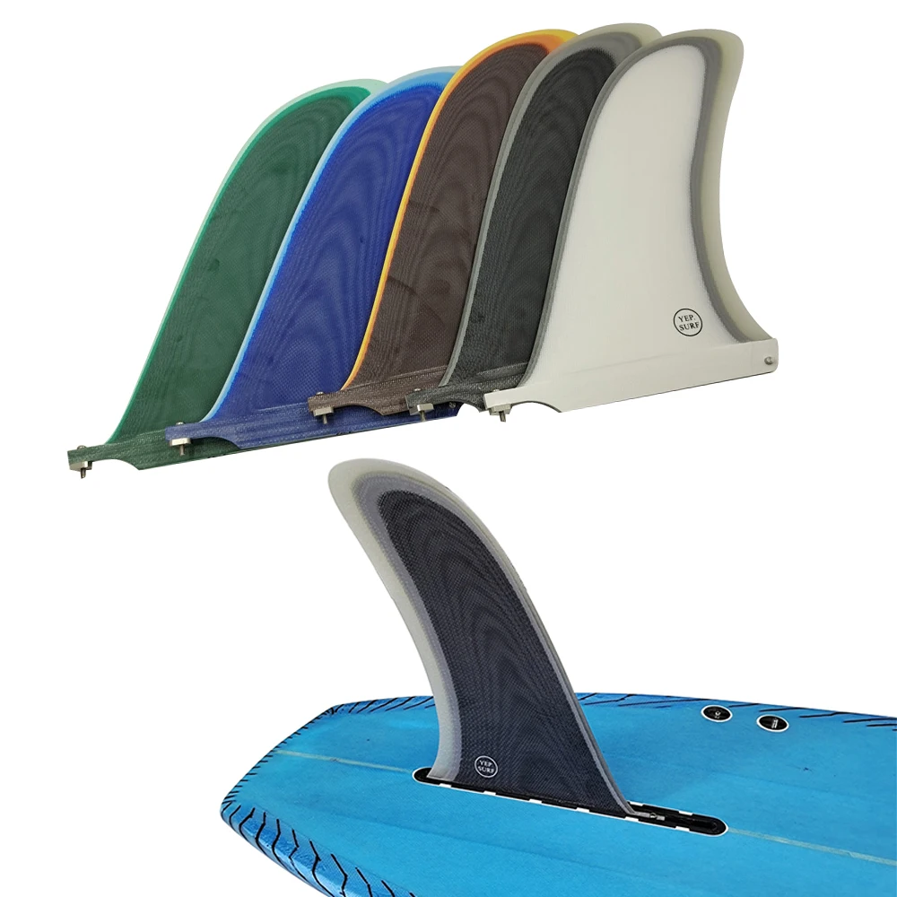 

UPSURF 10.5 Inch Fiberglass Surf Longboard Fin Single Fin Design in White/Blue/Black/Brown/Green Colors for Surfboard Fins