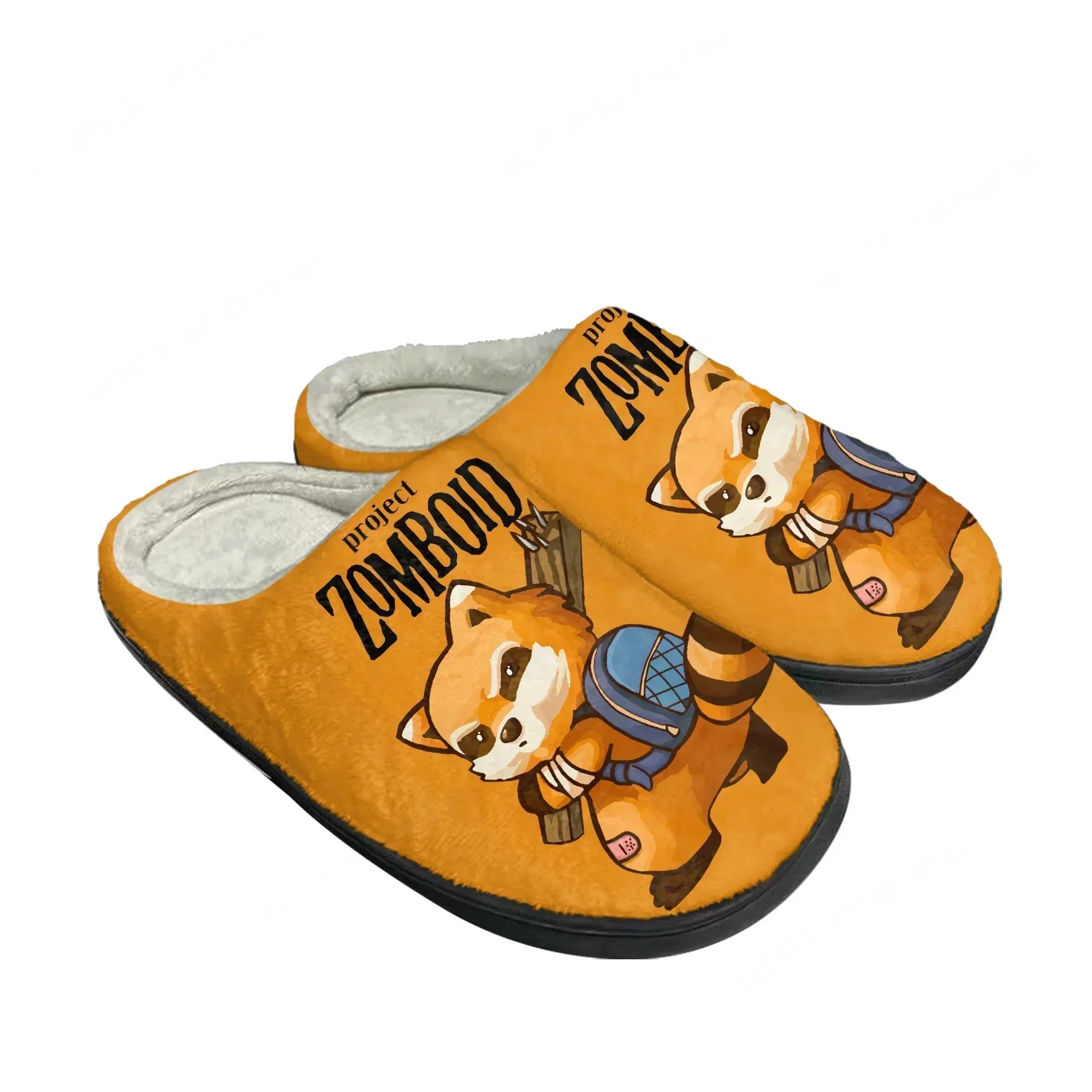 

Домашние хлопковые тапочки Project Zomboid с мультяшным принтом, мужские, женские, подростковые, плюшевые, для спальни, повседневные, теплые, на заказ