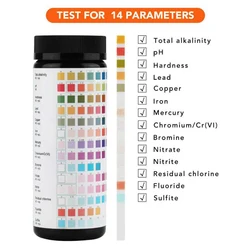 50 szt. Pasek Test wody pitnej 14 w 1 Test jakości wody z azotanem bromu dla paska testowego z azotanem basenu akwarium