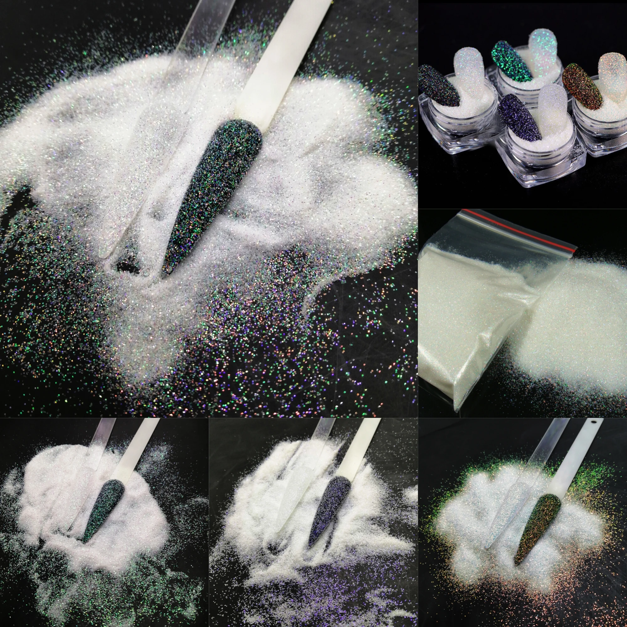 

0.2MM 4 Colors Cosmetic Nail Glitter with Purple Gold Green Light Fine Dust Powder for Nail Art DIY Facepaint Christmas Craft