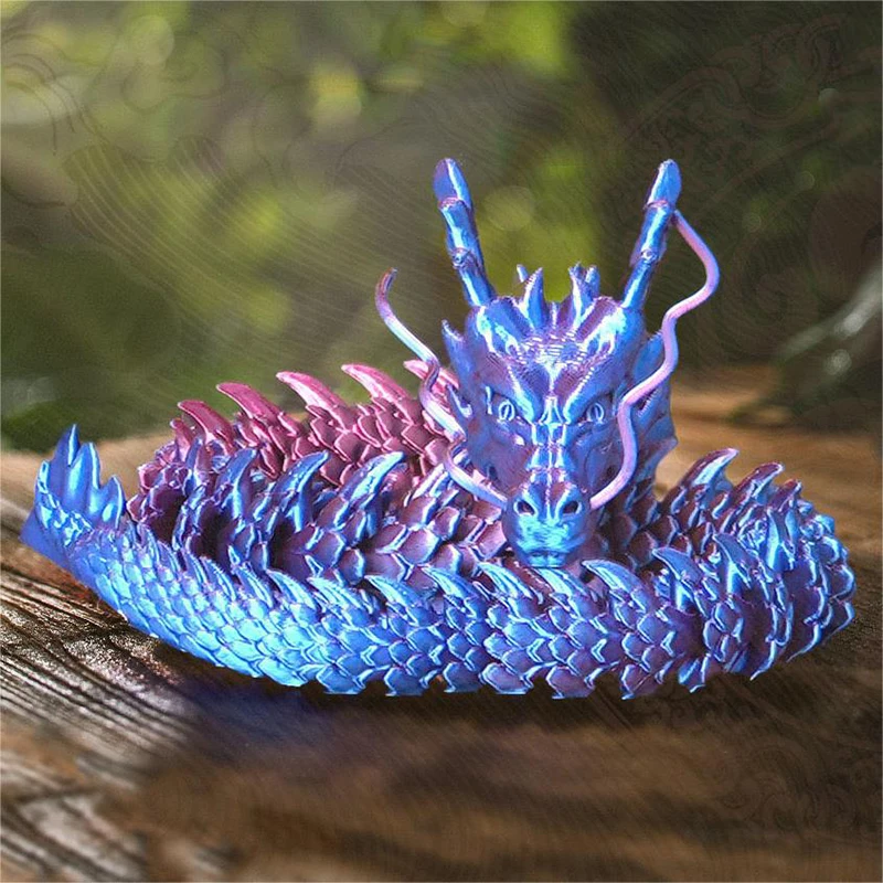 Dragón chino impreso en 3D, articulaciones de cuerpo completo, muebles móviles para el hogar, decoración, adorno que vale la pena coleccionar, juguetes creativos