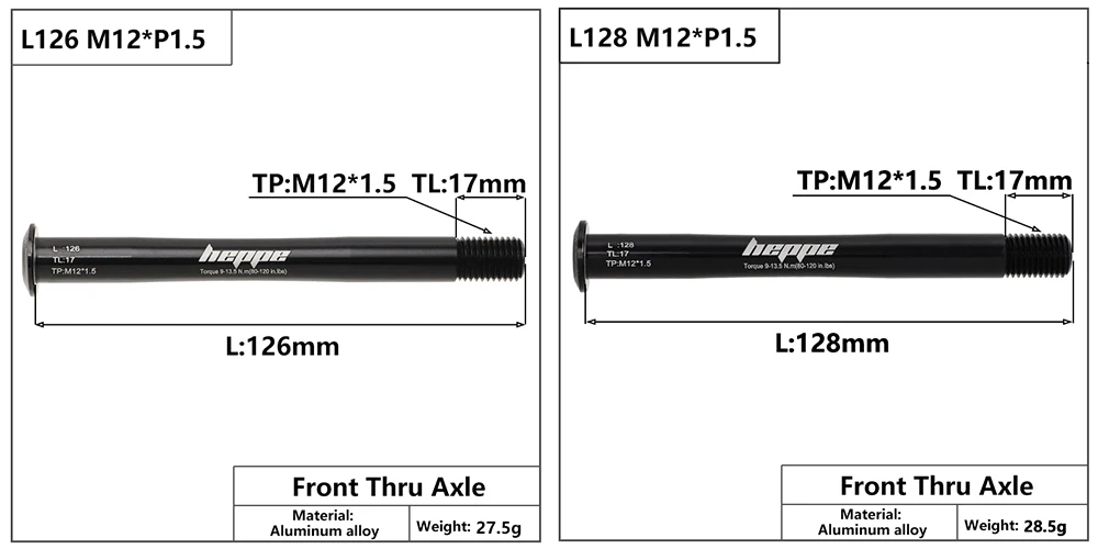 HEPPE MTB Rennrad Steckachse Vorderradgabel Welle Spieße Hinterradnabe Steckachse 12x142/148 12x100/110 Fahrrad Barrel Achse M12xP1,0/1,5 – Detail 8