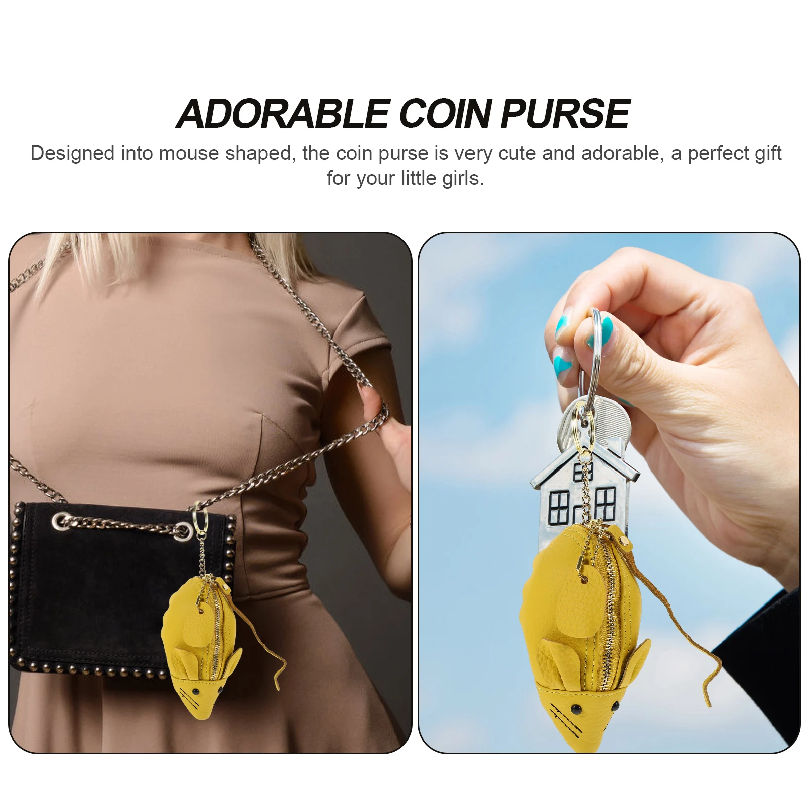 

Small Cute Mouse Coin Purse Woman Change Purse Lovely Mini Wallet Random Color Portable Zipper Wallet for Gift