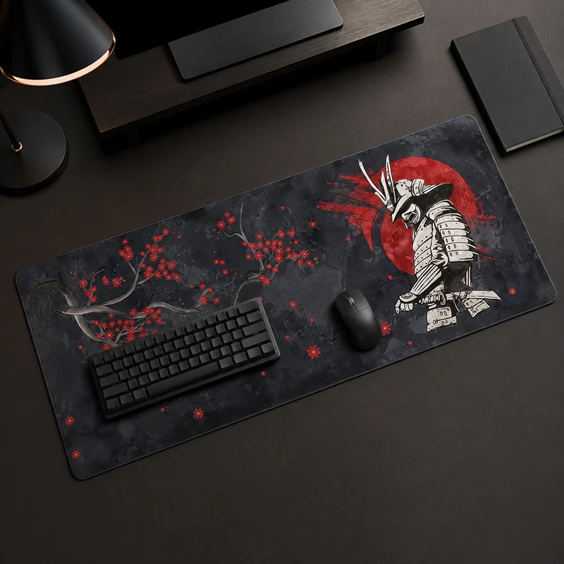 Mouse Pad Red Maple Samurai Gaming printon demand Computer New Mousepad XXL Playmat Office Soft Natural Rubber Table Mat