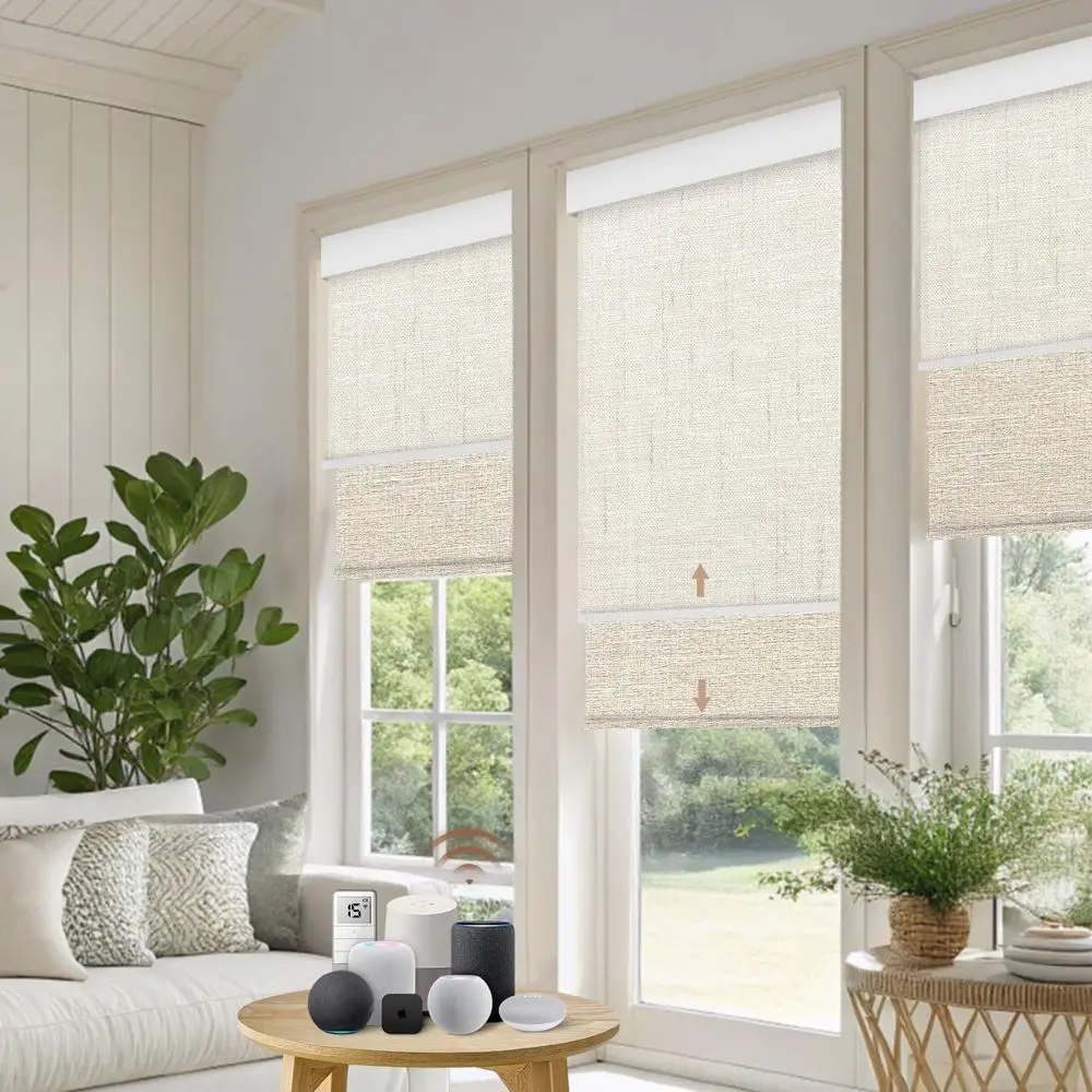 

Smart Dual Shades: Remote-Controlled Blackout & Light Filtering Blinds, Compatible with HomeKit & Alexa, Multicolor Options