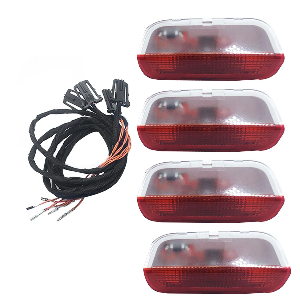 1SET Door Warning Light with Cable for Jetta Golf MK5 MK6 Passat B6 B7 Touareg Superb Seat 1K0 947 411 A 3AD 947 411