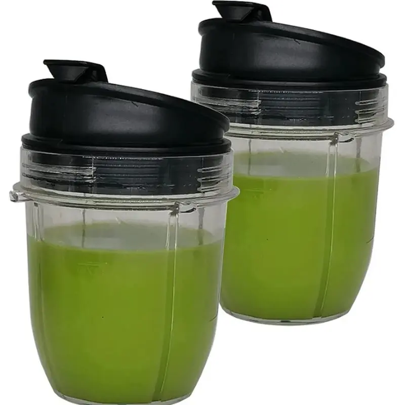TCF-Replacement 12 Oz Cup 2-Pack For Nutri Ninja Auto-IQ Blenders 426KKU450 With Cover Lid