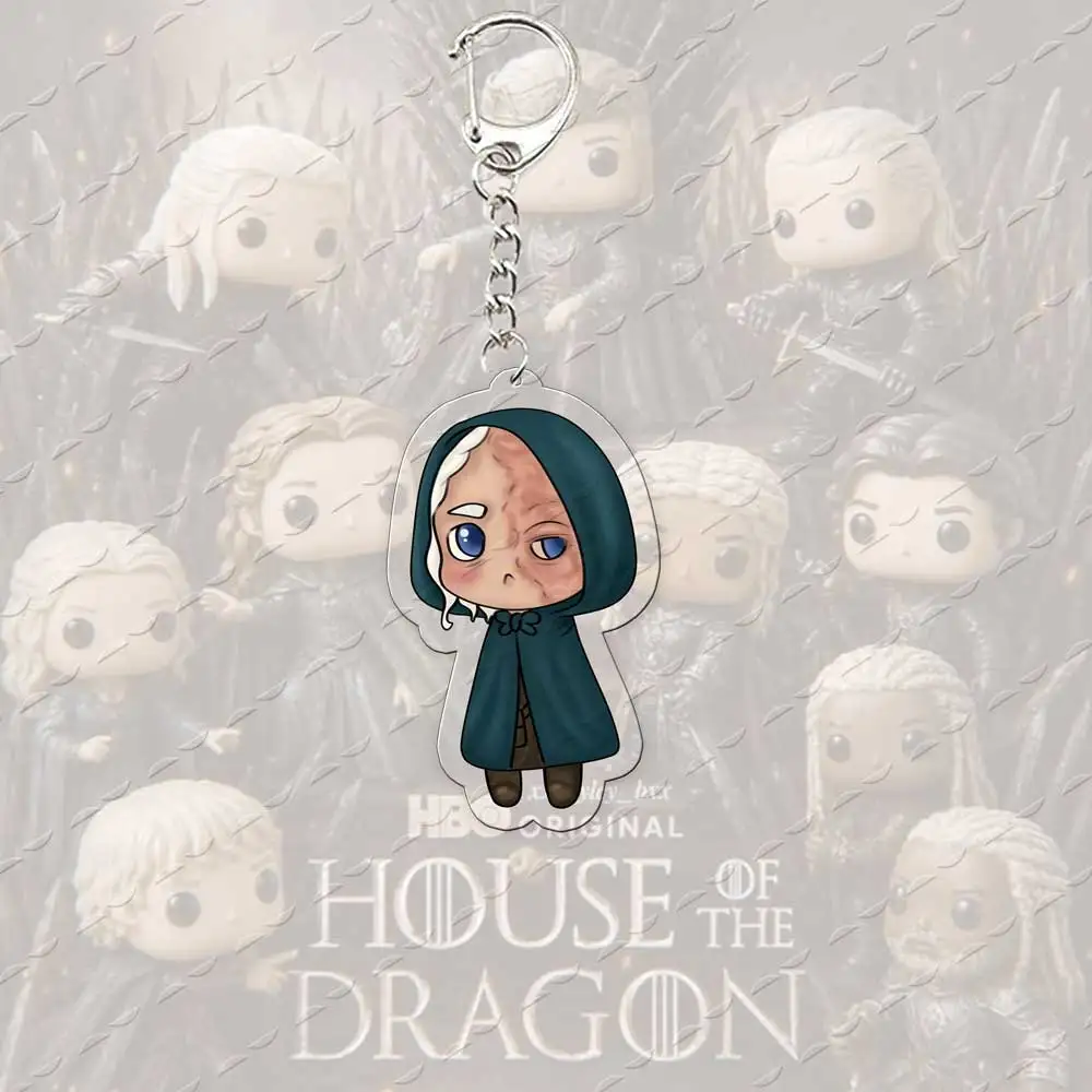 HOT TV Shows Cute Cartoon Keychain Daemon Aemond Rhaenyra Alicent Charm Keychains for Accessorie bag Pendant Game Fans Gift