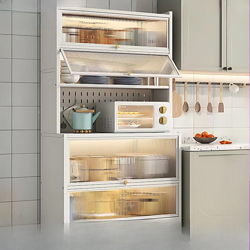 Kitchen rack Floor-to-ceiling multi-layer oven Microwave oven storage Multifunctional wall integrated storage cabinet