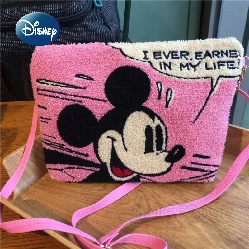 Disney Mickey Minnie New Women's Shoulder Messenger Bag Cartoon Cute Plush Women's Shoulder Bag Fashion Women's Bag High Quality