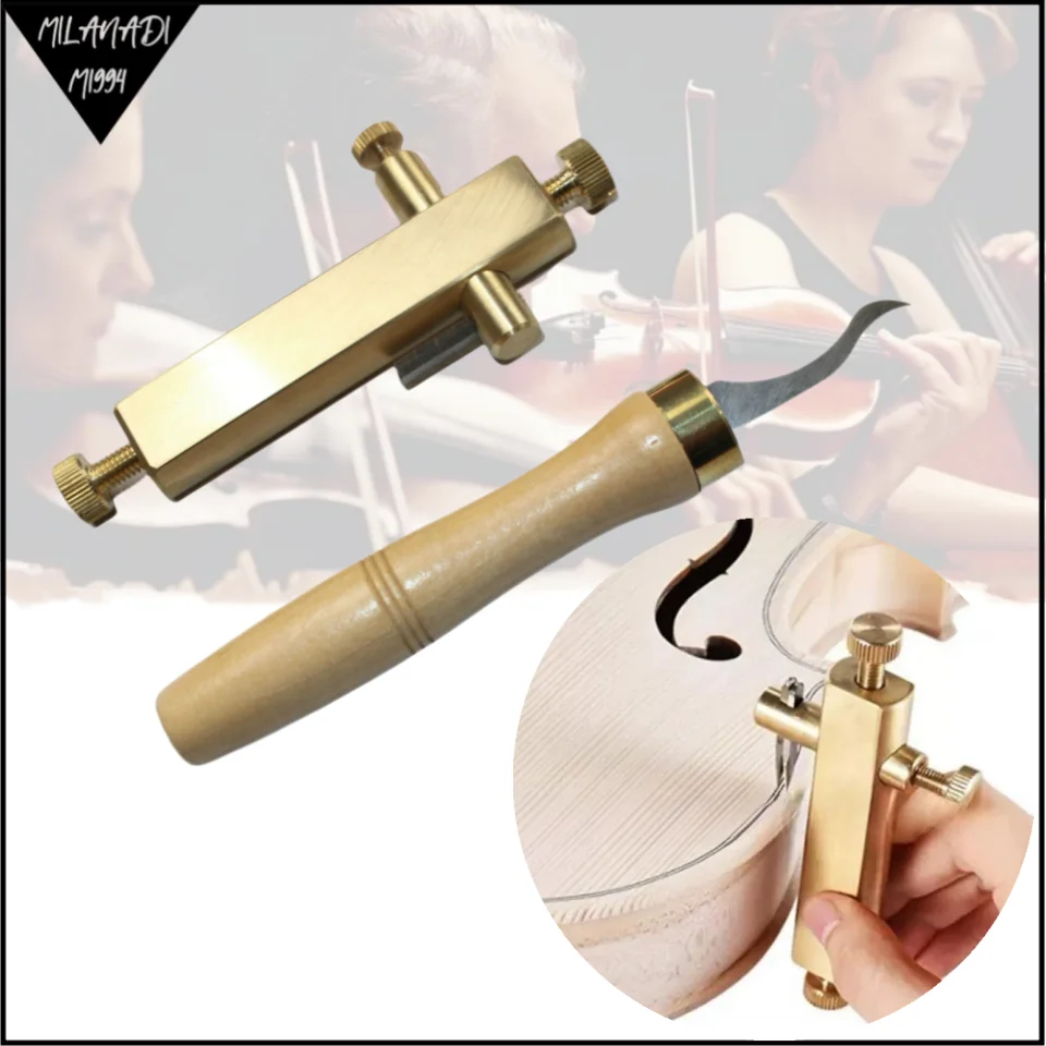 Narzędzia do robienia skrzypiec mosiężna wkładka Purfling Groove Maker Carver, nóż do czyszczenia rowków narzędzie lutnicze akcesoria do instrumentów muzycznych