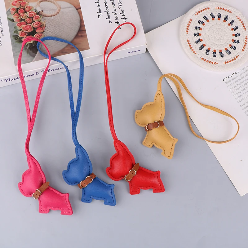 Cute Leather Keychain Cartoon Puppy Charm For Women Girls Bag Pendant Handbag Hanging Decoration