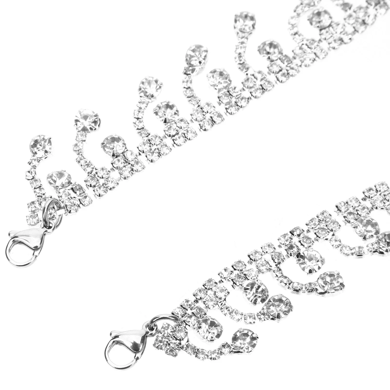 Shoe Laces Rhinestone Chain Shoelaces Chains Decoration Sandal Decorate Rhinestones Silver Women Miss