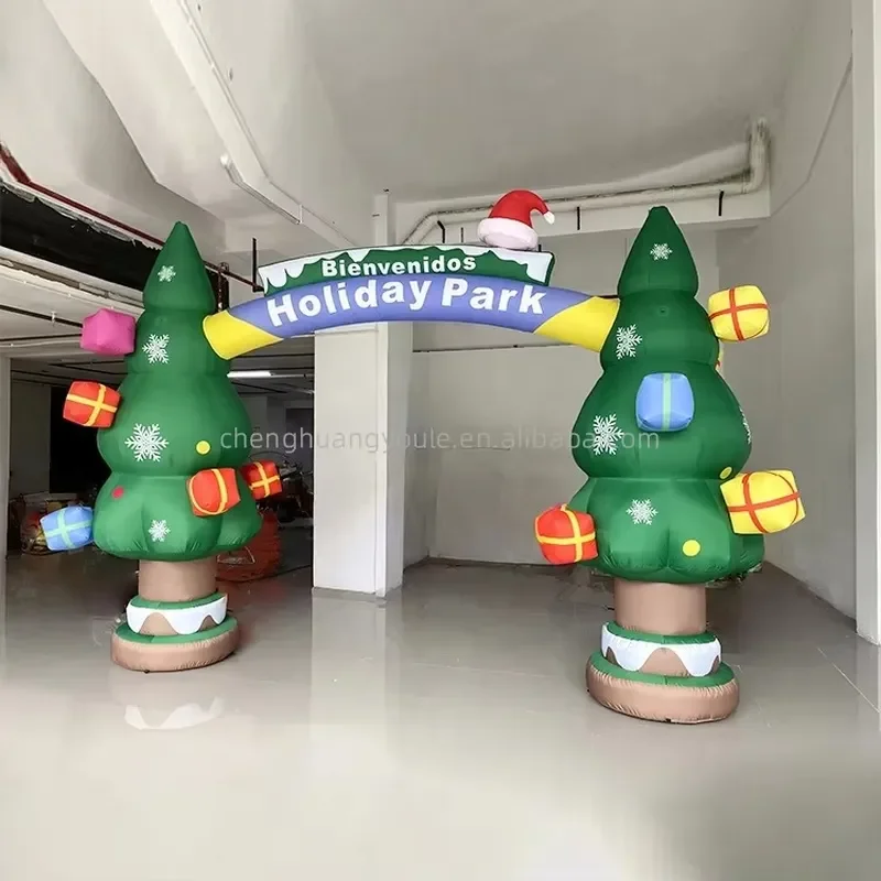 Festive Decorations Shopping Mall Outdoor Use-Christmas Inflatable Tree New Year's Archway Customizable Size