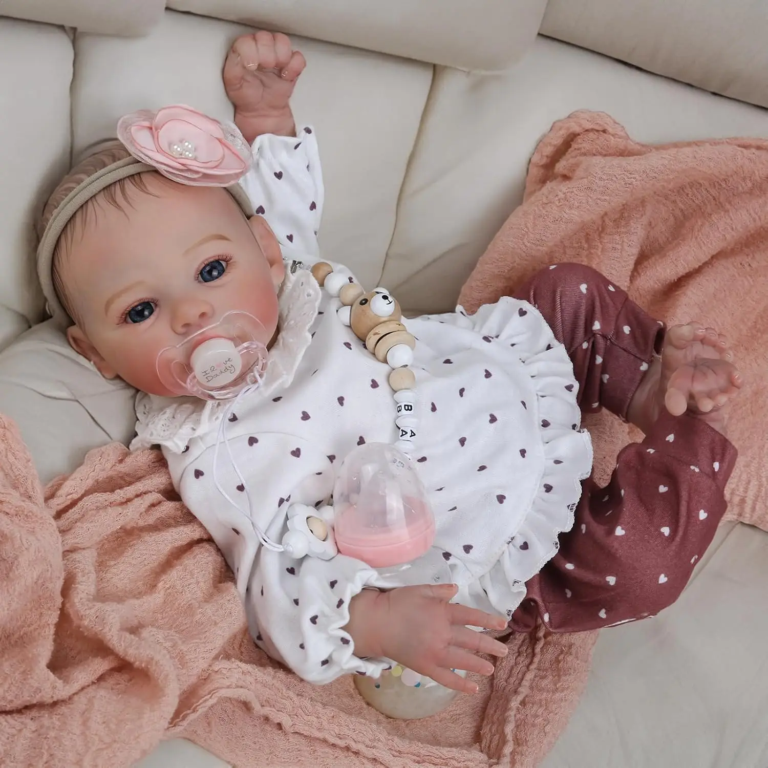 

46cm Simulation Baby Reborn Doll Handmade 3D Skin Vein Bloodline Realistic Painting Hair Cute Baby Birthday Gift Doll