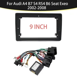9 Inch Car Fascia Frame Adapter Canbus Box Decoder Android Radio Dash Fitting Panel Kit For Audi A4 B7 S4 RS4 B6 Seat Exeo