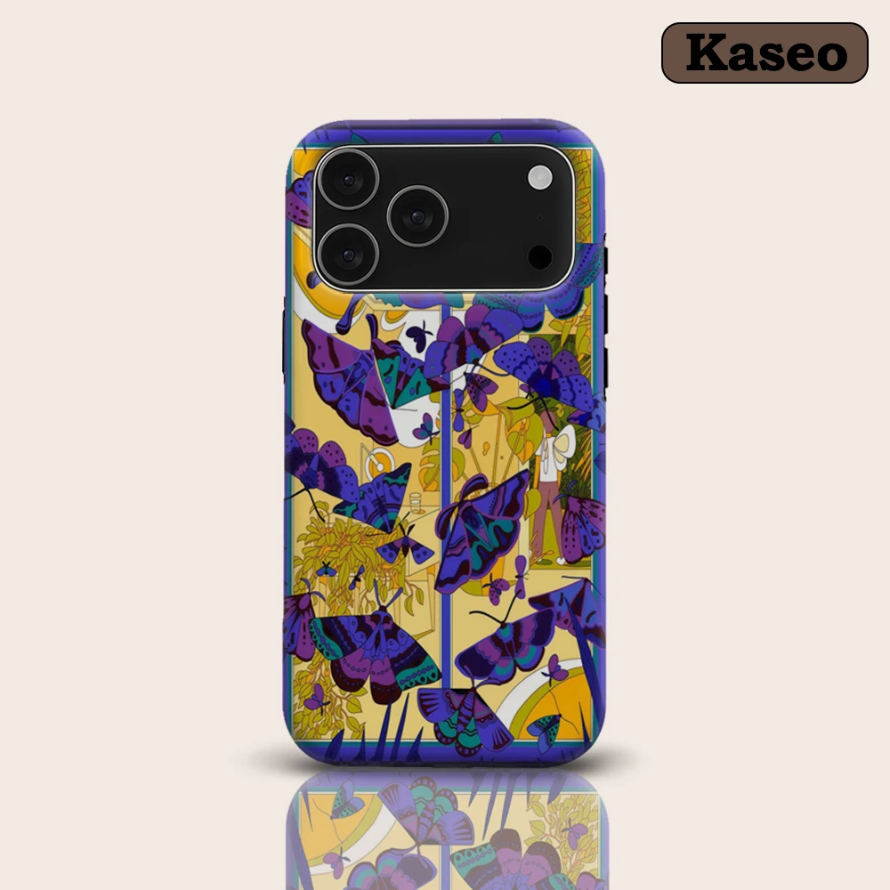 Indigo & Violet Moth Window Scene for Magnetic Phone Case for IPhone 17 16 15 14 13 Pro Max Plus Single Double-layer Tough Case
