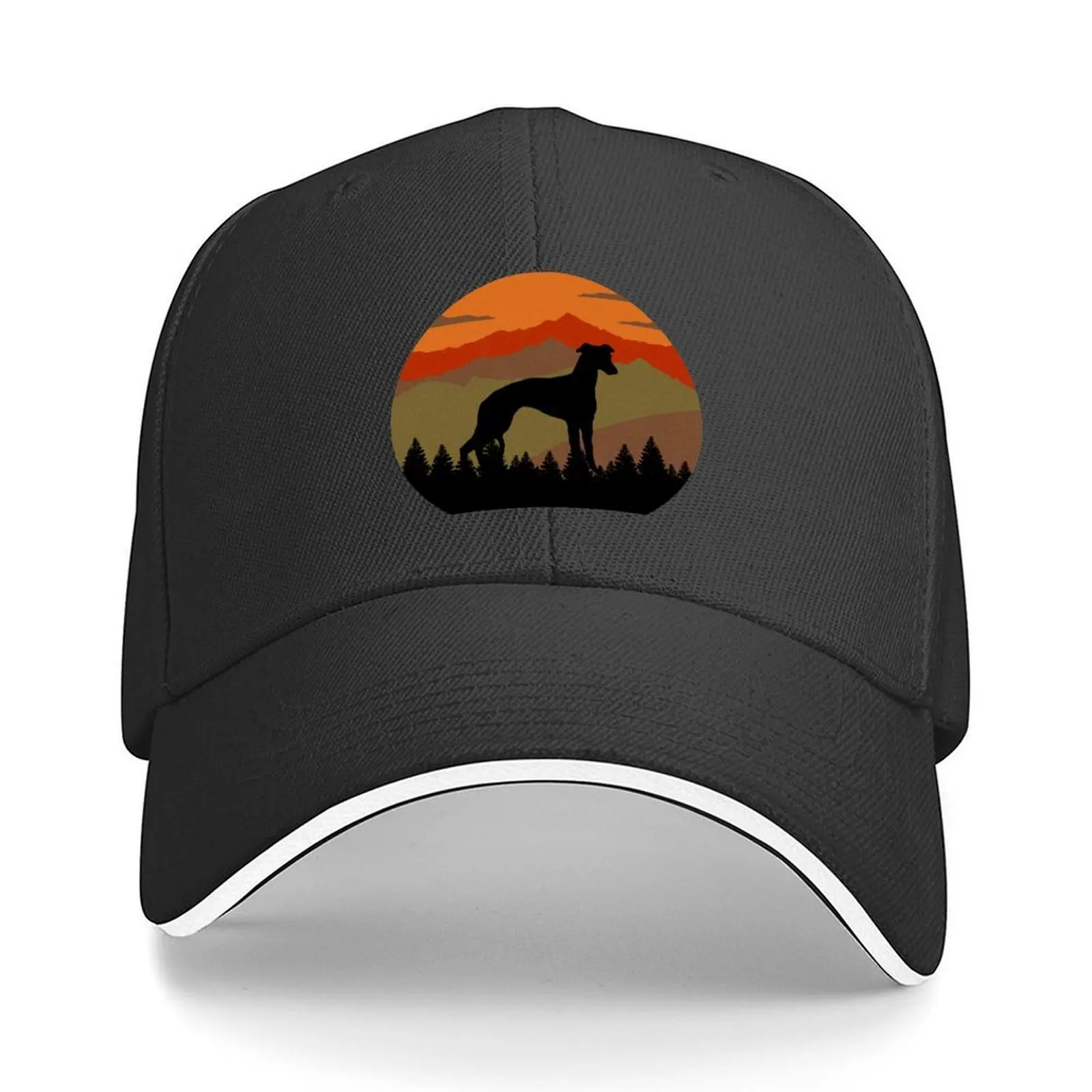 

Vintage Sky Mountains Country Wilderness Whippet Dog Gift Baseball Cap hats on offer hard hat Golf Women's Golf Wear Men's