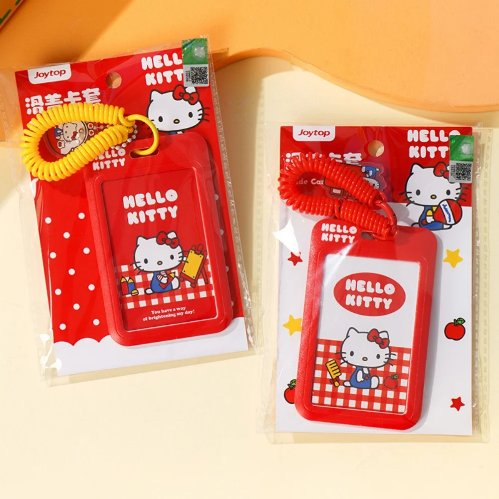 Genuine Sanrio Hello Kitty Slide ID Tag Name Identity Badge Holder Reel Working Permit Case Staff Employee Pass Work Card Gifts