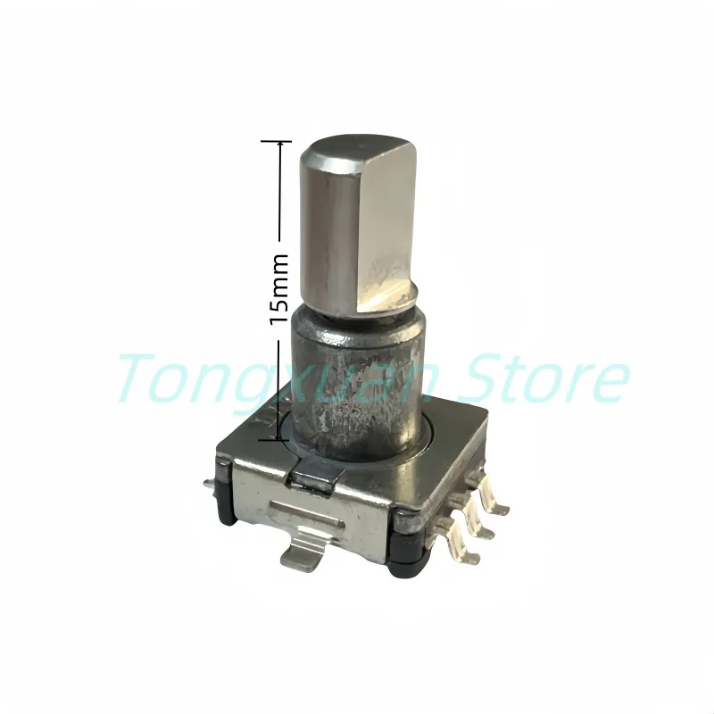 5pcs EC11 5pin SMD Type Rotary Encoder Switch With Push Button Switch 30 Position Handle Length 15mm 17mm D Half Shaft