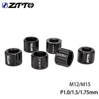 ZTTO M12 M15 Bicycle Thru Axle Nut Thread Pitch Axle Nuts Screw P1.0 P1.5 P1.75 Hub Tube Shaft Cap For 1.0 1.5 1.75mm Bike Parts