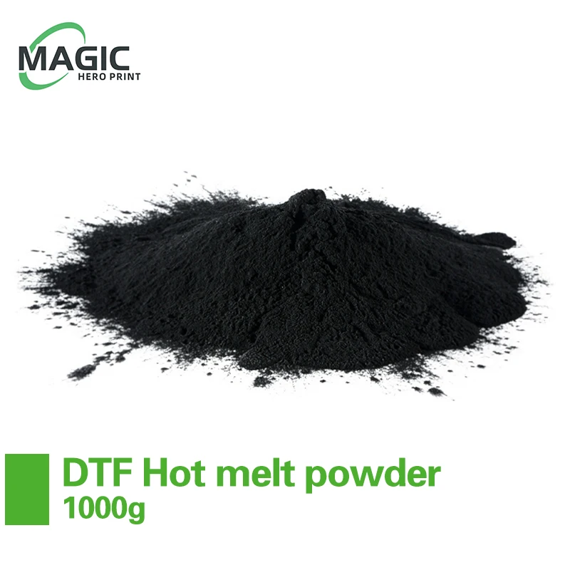 1000g Top NEW BLACK For DTF Printer Polyamide Powder on Cotton Hot melt Poliamida material for Hot melt powder PU for PET film