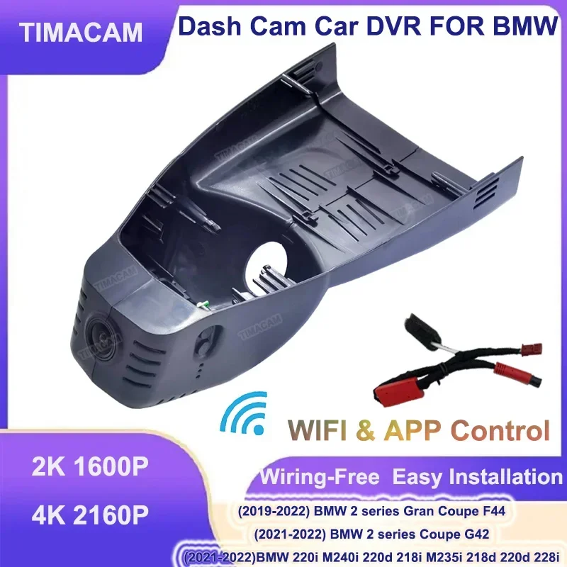 TIMACAM 2K 4K 2160P Car Dvr Dash Cam For BMW 2 1 Series F44 G42 F40 220i 220d 218i 218d 228i M240i M235i 2019 2020 2021 2022