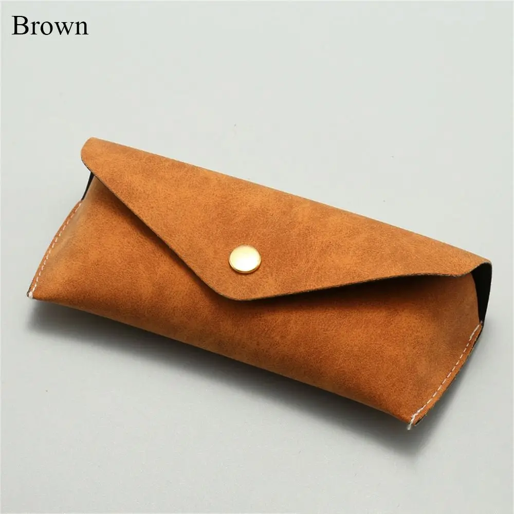 

Fashion Soft Leather Glasses Bag Fold-able Solid Color Eyewear Protector Protective Case Cover Unisex