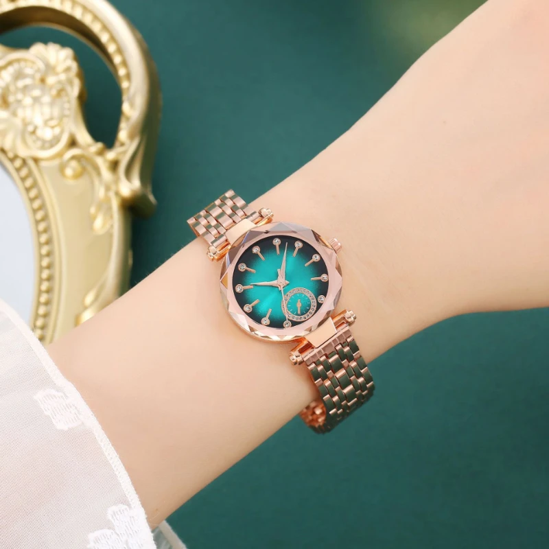 Reloj ساعة اليد النسائية الفاخرة أنيقة ساعات الفولاذ المقاوم للصدأ للنساء فستان ساعات كوارتز الماس Часы ЖеСНАКСНАКСНКСНКСНКНННКНН