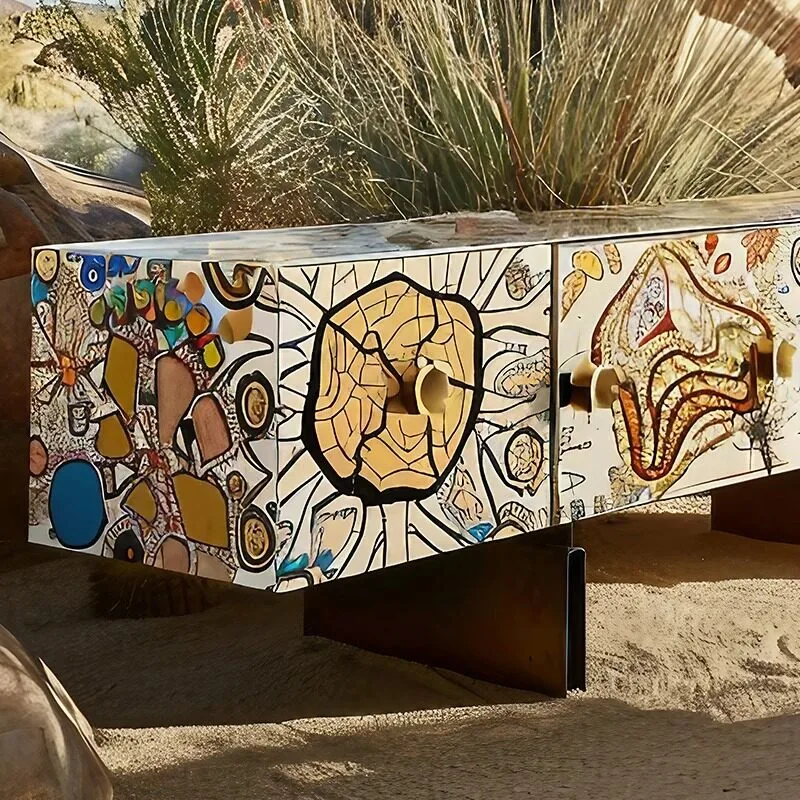 Joint original design painted TV cabinet pop art floor cabinet guest storage against the wall